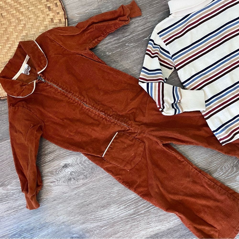 Vintage 1970’s boys corduroy jumpsuit & stripe sweater bundle - Picture 7 of 7
